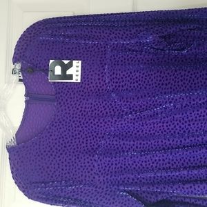 NWT Rebel Long Sleeve Purple ruched dress, size 1X.